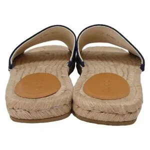 Gucci | Shoes | Gucci Navy Red Hemp Leather Mens Sandals  display picture 2